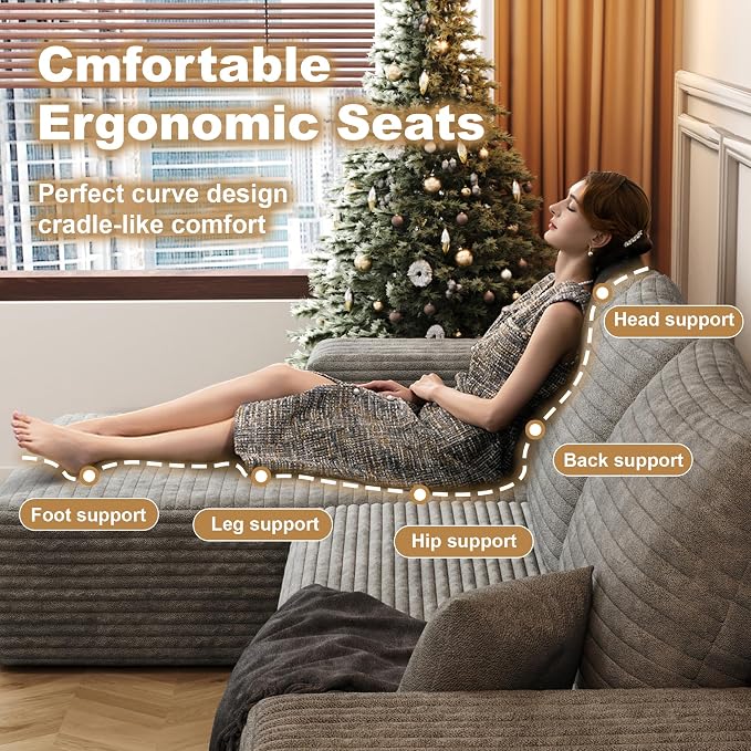 108" Sectional Couches for Living Room Cloud Couch Sofa - Image 5