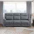 Lexicon Manual Double Reclining Sofa, Polished Microfiber Upholstered 3 Seater by Lexicon