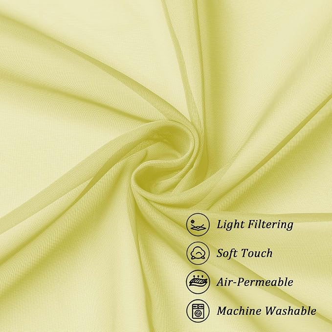 Chyhomenyc Lemon Sheer Curtains 84 Inches Long - Image 7