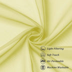Chyhomenyc Sheer Lemon Tier Curtains 24 Inch Length Set, Small Window Kitchen - Image 7