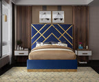 Meridian Furniture VectorNavy-Q Vector Collection Modern | Contemporary Velvet - Image 5