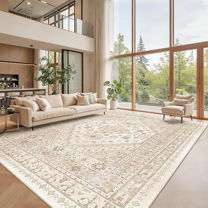10x14 Area Rugs for Living Room, Large Washable Rug, Dining Room, Low Pile - Image 4