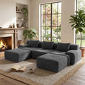 GRUSIGN 118'' Modular Sectional Oversized Boneless Couch, Tufted Cloud by GRUSIGN