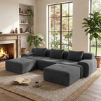 GRUSIGN 118'' Modular Sectional Oversized Boneless Couch, Tufted Cloud by GRUSIGN