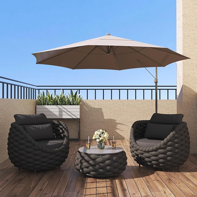 TWT Aluminum Patio Furniture Set Three Seater Sofa Outdoor Furniture Set - Image 9