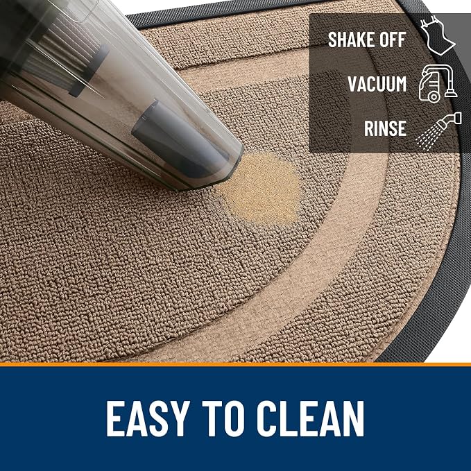 OLANLY Half Circle Front Door Mat Outside 29.5x17 All-Season Rubber Doormat | - Image 6