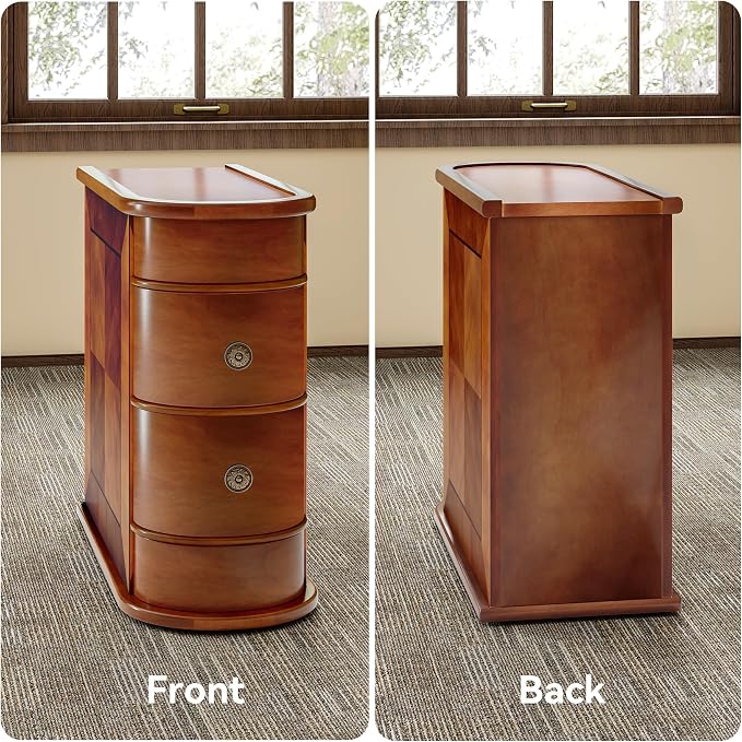 LITTLE TREE End Table Set of 2, No Assembly Required Wood End Table - Image 5