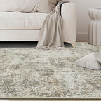 5x7 Area Rugs for Living Room Washable Bedroom Dining Room Beige Brown | Modern - Image 9