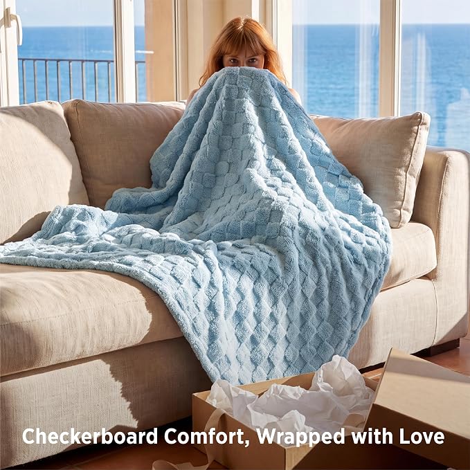 Bedsure GentleSoft Baby Blue Throw Blanket - Image 5