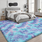 8x10 Area Rug Living Room Bedroom: Fluffy Plush Shag Carpet Rainbow - Image 3