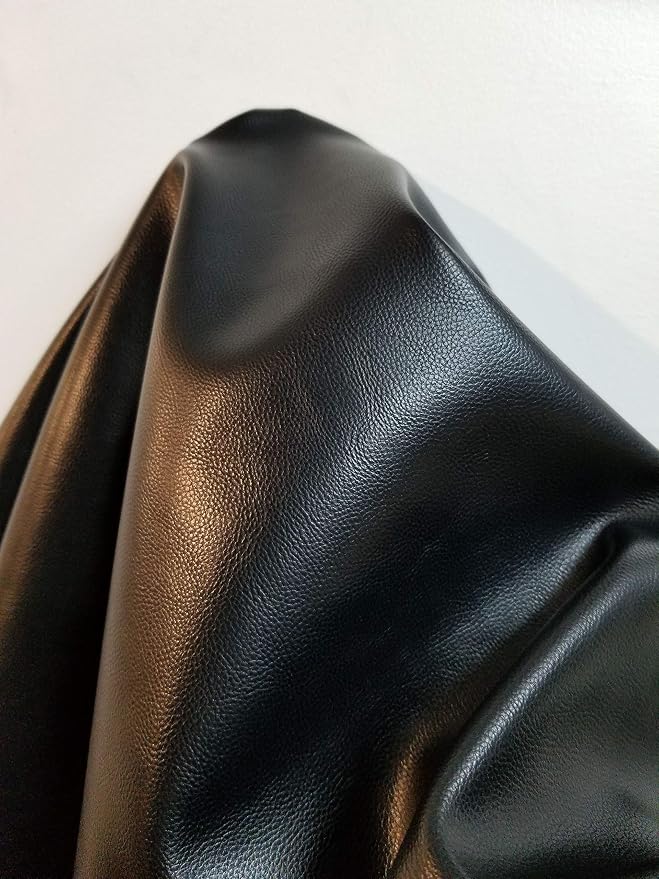 NAT Leathers | Black Pebbled Soft faux Vegan PU {Peta Approved Vegan} Leather - Image 3