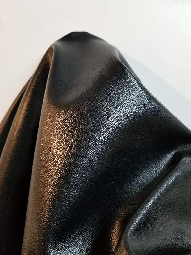 NAT Leathers | Black Pebble Soft Faux Vegan Leather PU | 4 Yards Cut by Yard | by NATLeathers