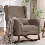 HCHAIRH Rocking Chair with Foot Rest, Teddy Wingback Nursery Rocking Chairs - Image 8