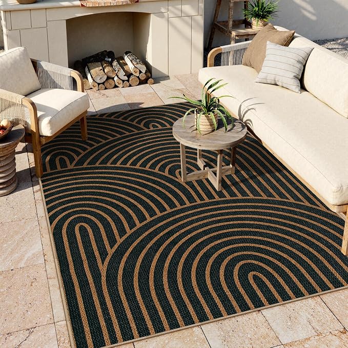 Lahome Modern Rainbow Easy Jute Carpet, Washable 5x7 Area Rugs - Image 6