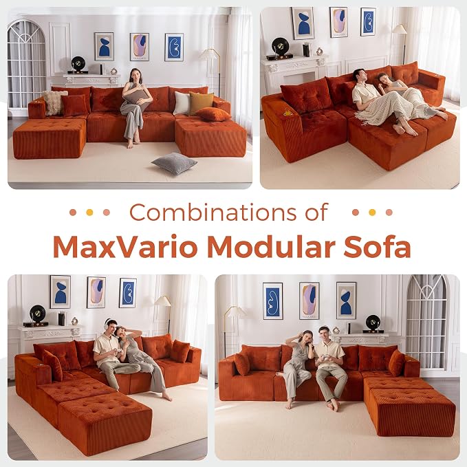 MAXYOYO 129.5" Modular Sectional Sofa Couch, U Shaped Modern Cloud Couch - Image 3
