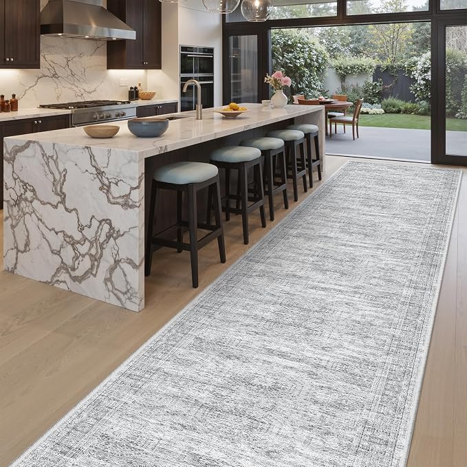 Soalmost Washable Hallway Runner Rug 3x20 Kitchen Entry Rugs Non-Slip, Foldable - Image 3