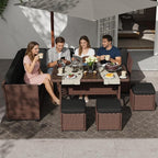 KIGOTY 7 Piece Patio Furniture Set, Outdoor PE Wicker Rattan Outdoor Dining Set - Image 7