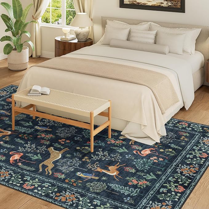 DUKINO 6x9 Area Rug, Washable Animal Living Room Rug Non Slip, Low Pile - Image 4