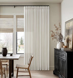 Farmhouse Linen Pleat Ivory Cream Semi Sheer Curtains 80 Inch Long 2 Panels | by Twodrapes