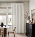 Natural Cream Semi Sheer Pinch Pleat Linen Back Tab Curtains 120 Inch Long | by Twodrapes