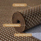 Kitchen Runner Rug Non Slip Hallway Runner Washable Dark Brown 2x6 ft | Boho - Image 5