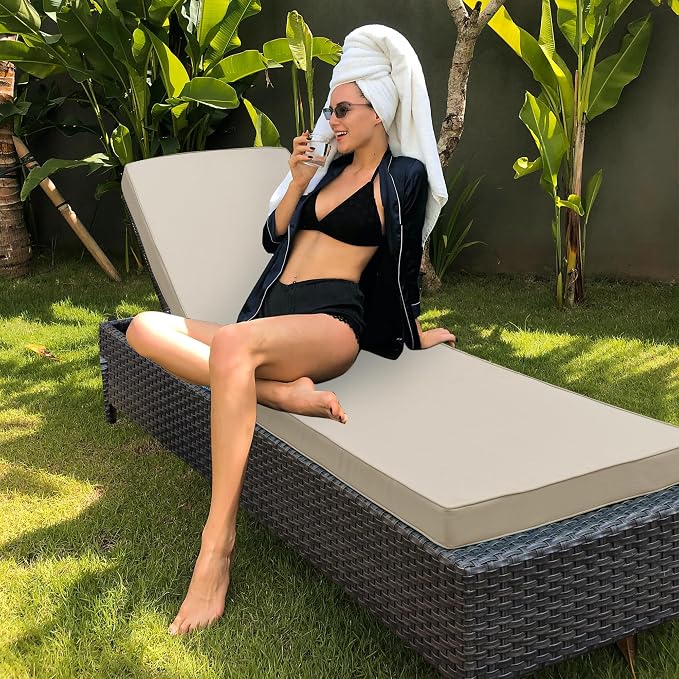 Chaise Lounge Cushion for Outdoor Furniture, Waterproof Fade and Tear Resistant - Image 2