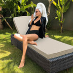 Outdoor Chaise Lounge Cushion Set of 2, Fadesafe Water-Repellent Lounge Deck - Image 8