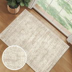Soalmost 2x3 Washable Rugs for Kitchen, Small Area Rug Beige | Non-Slip Vintage - Image 2