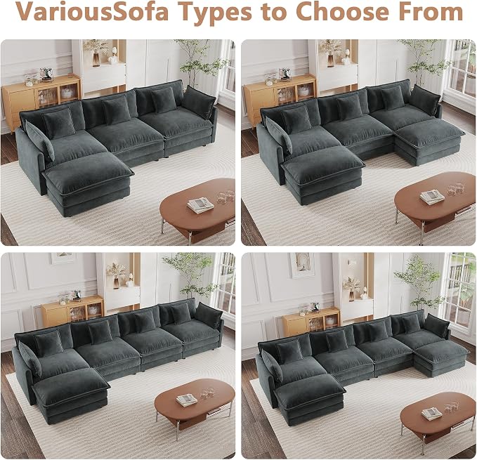mikibama Luxury Oversized 3 Piece Sofa Set, 2 Pieces of 2 Seater and 1 Piece of - Image 6
