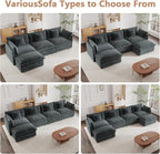 mikibama Modular Sectional Sofa, 111.5 Inch U Shaped Couch Set - Image 6