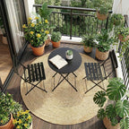 GarveeLife 3 Piece Patio Bistro Set, Folding Patio Bistro Table and Chairs Set - Image 2