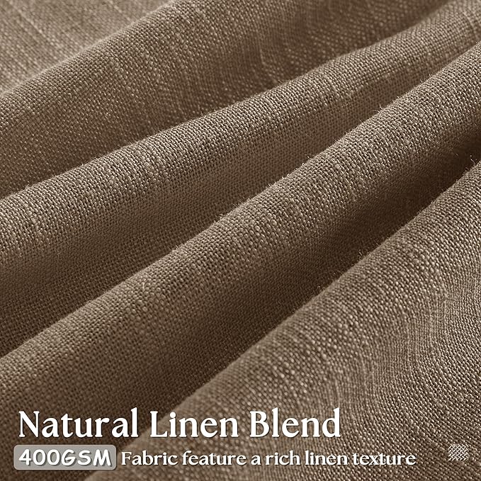 Dutch Cocoa 94 Inch Pinch Pleated Light Filtering Linen Curtains 2 Panels | - Image 2