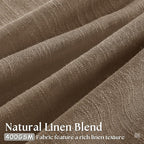 Memory Training 112 Inch Semi Sheer Linen Pleat Window Curtains Dutch Cocoa | - Image 2