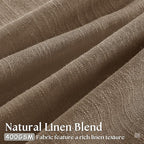 92 Inch Memory Shaped Light Filtering Linen Pleat Brown Window Curtains | Dutch - Image 2