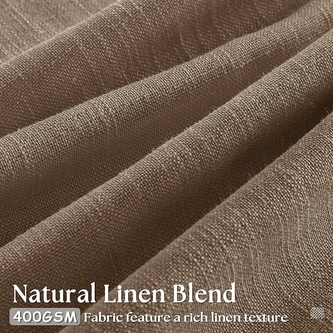 Pinch Pleat 105 Inch Light Filtering Linen Curtains Dutch Cocoa 2 Panels | Semi - Image 2
