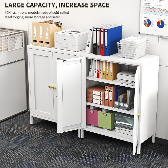 White Metal Storage Cabinet - Image 4