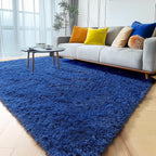 Navy Blue Area Rugs for Living Room Bedroom, 5x8 Fluffy Bedside Rug, Soft Plush - Image 8