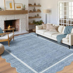 GarveeHome Scalloped Large Living Room Area Rug 8x10 Machine Washable by GarveeHome