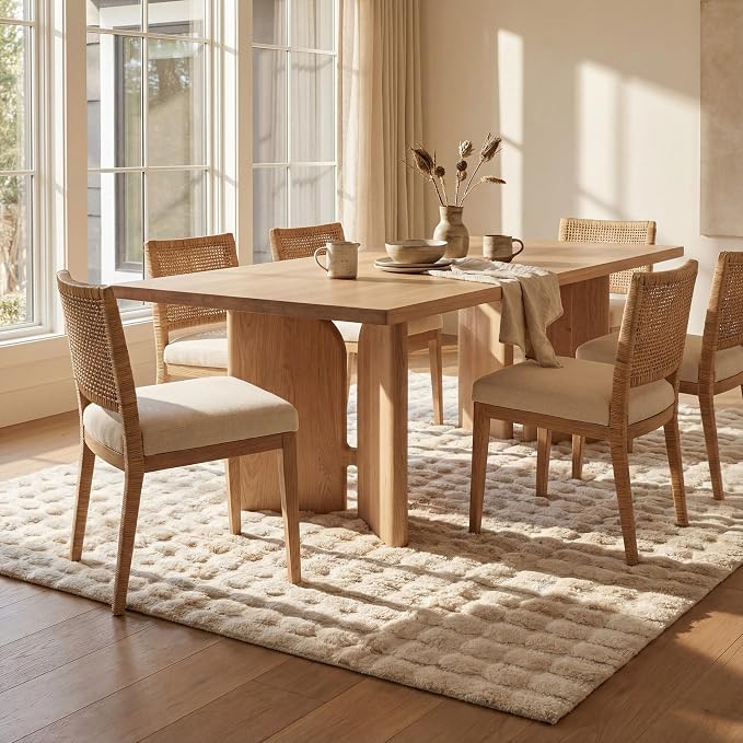 nuLOOM Jeni Beige Checkered Washable Area Rug - Image 3
