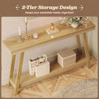 Huuger Console Table with Charging Station, USB-C Port, 2 Tiers Entryway Table - Image 5