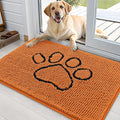 OLANLY Dog Door Mat for Muddy Paws 36x24, Paw Print Design Chenille Mud Mat | by OLANLY
