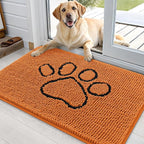 OLANLY Dog Door Mat for Muddy Paws 36x24, Paw Print Design Chenille Mud Mat | by OLANLY