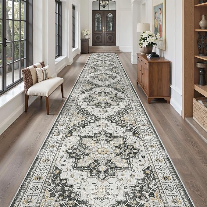 Madane Hallway Runner Rug 3x20 Washable Kitchen Runners 20ft, Low-Pile - Image 2