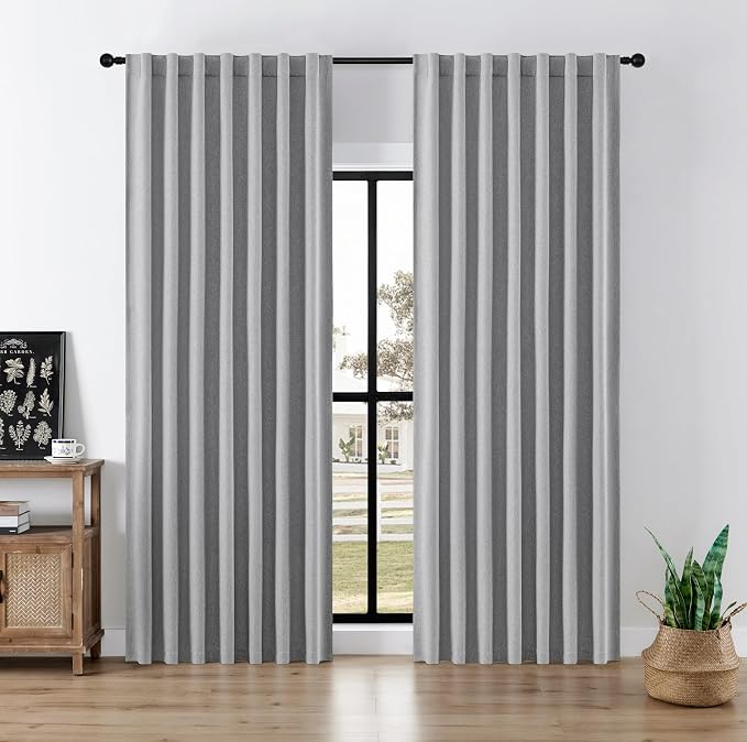 Joydeco Faux Linen Blackout Curtains by JOYDECO