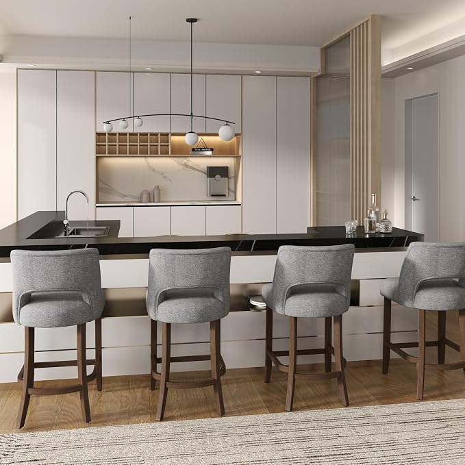 VKNOW Bar Stools Set of 4, Modern Counter Stools - Image 3