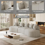 134" Oversized Sectional Sofa for Living Room, Modern Luxury Plush Chenille - Image 8