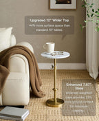 Adjustable-Height Marble Drink Table - Image 3
