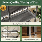 Huuger 5 Tier Bookshelf, Display Bookshelf - Image 8