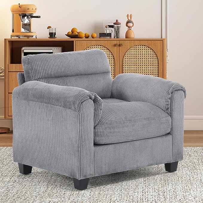 HAOMARKETS Corduroy Sofa Set, Upholstered Armchair - Image 3
