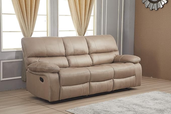 Betsy Furniture Microfiber Reclining Sofa Couch Set Living Room Set 8007 - Image 4